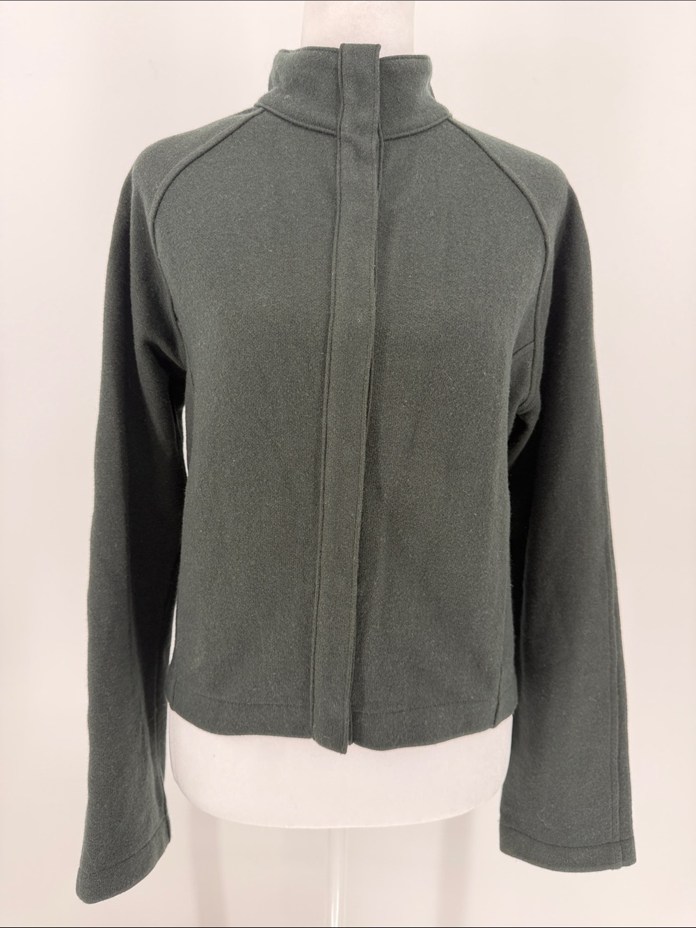 Banana Republic Dark Green Wool Blend Cropped Jacket Size Small